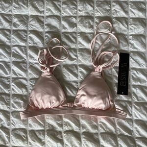 B. swim pastel pink strappy bikini top